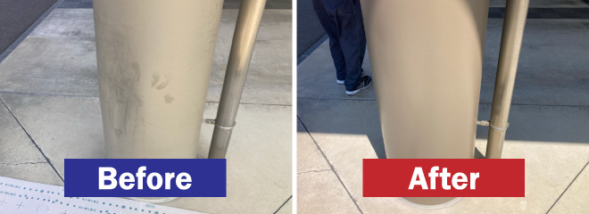 バーンリペア岐阜カーポートの丸柱リペア