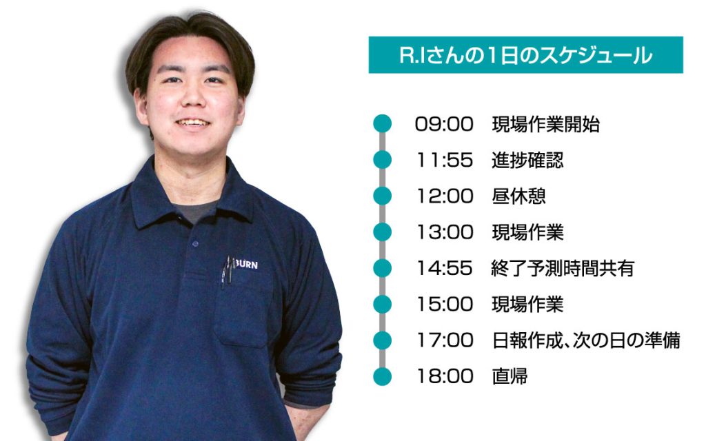 バーンリペア中堅社員1日の流れ
