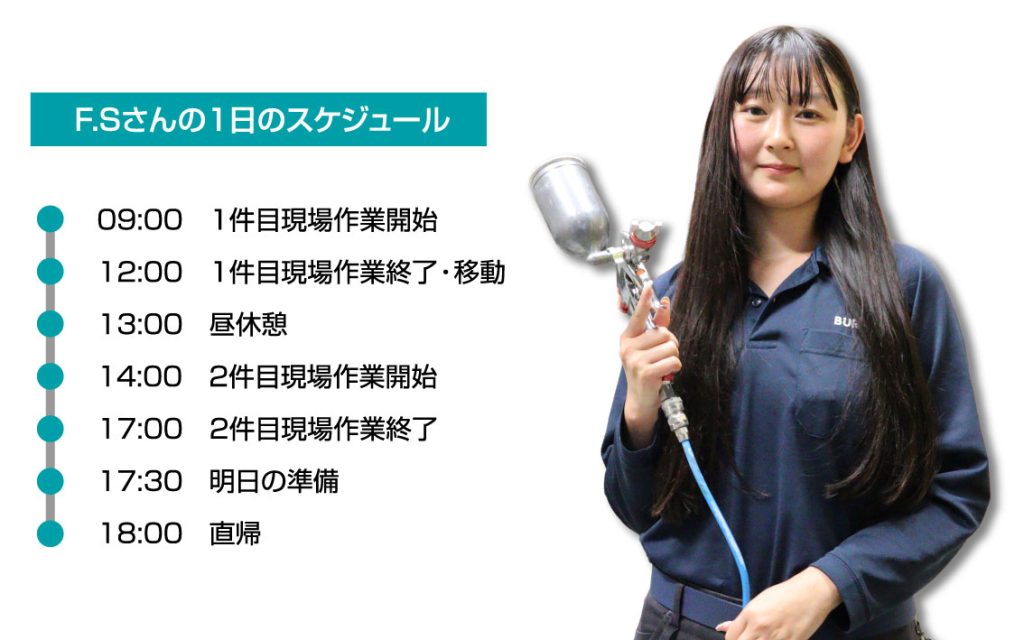 女性リペア職人　1日のスケジュール